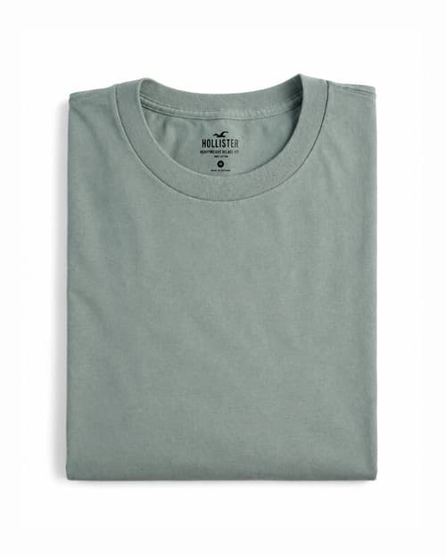 Relaxed Heavyweight  Crew T-Shirt - Olive Green