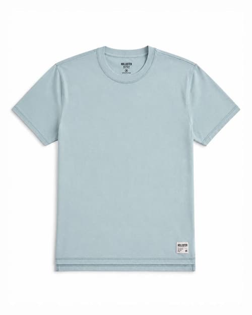 Relaxed Cooling Hollister Badge Crew T-Shirt - Pastel Blue