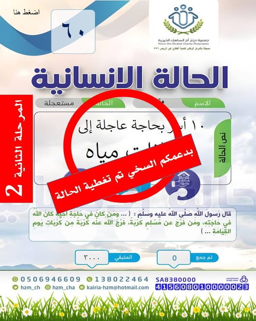 الحالة الإنسانية 60 : عشر أسر بحاجة إلى سخانات مياه - المرحلة الثانية