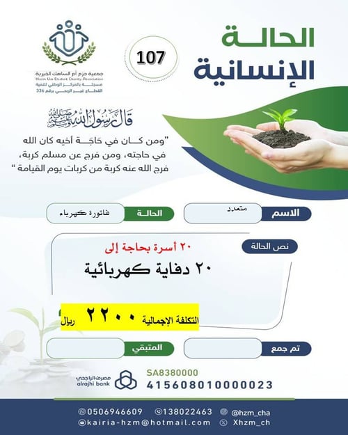 الحالة الإنسانية 107 : عشرون أسرة بحاجة إلى 20 دفاية
