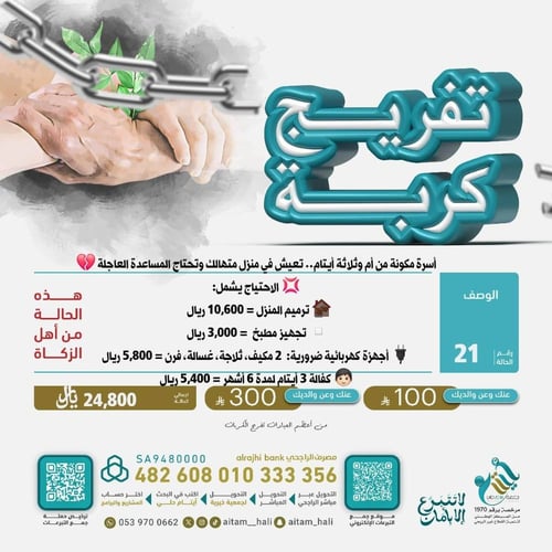 أرملة و3 أيتام.. كن سندًا لهم 