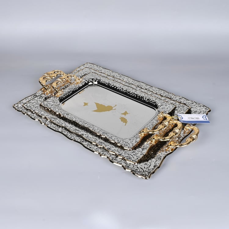 طقم طوفريات سيف بلص مستطيل فضي وذهبي 3 قطع – تصميم أنيق ومناسب لجميع الأذواق