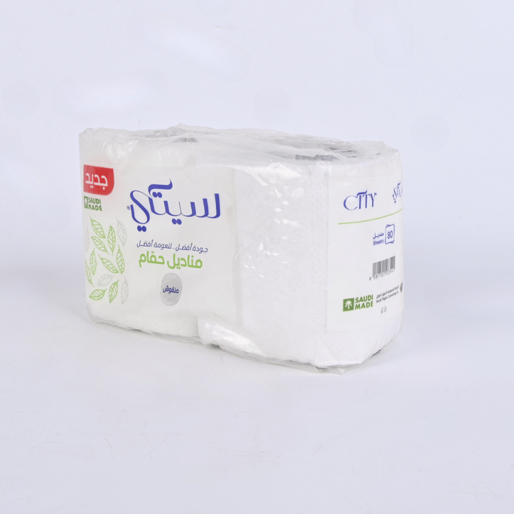 مناديل الحمام سيتي مناديل ورقية للحمام 2 رولات 80 منديل / رولة