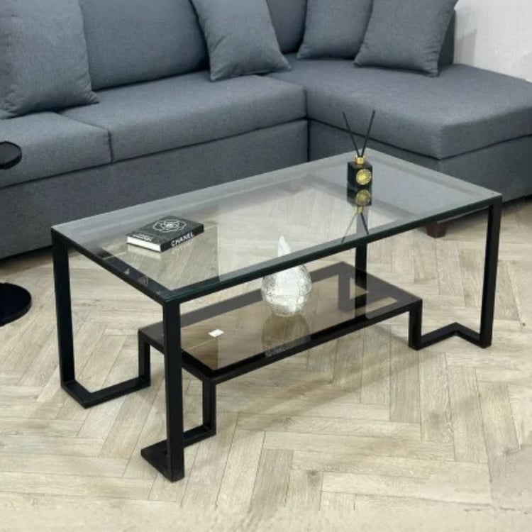 طاولة قهوة وسط مرثنتا 120×60 سم دورين – طاولة تقديم بسطح زجاج فاخر وتصميم مودرن للديكور العصري