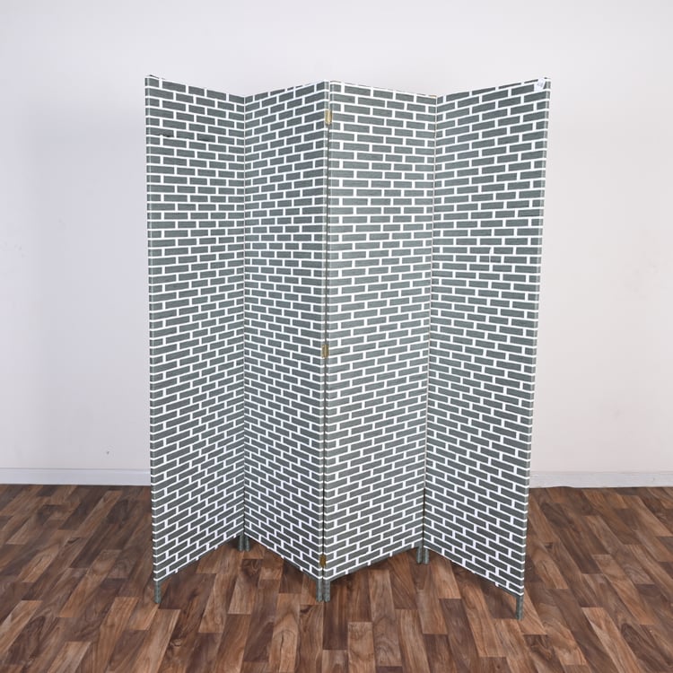 بارتيشن خوص180×200 سم 4 درف لون رمادي - ليارا حاجز لتقسيم الغرف