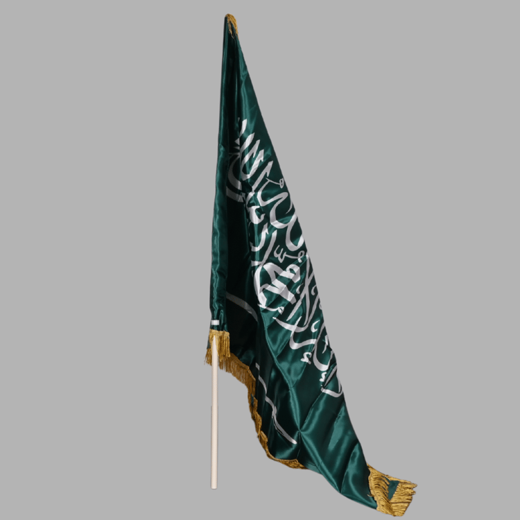 علم المملكة العربية السعودية مع الهدب لليوم الوطني السعودي – بعصا 120×80 سم للاحتفالات الوطني