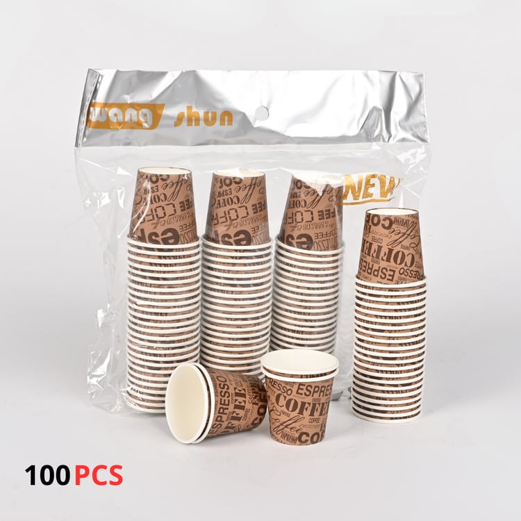 كاسات قهوة ورقية 100 حبة بسعة 2.5 أونص لون بني فاتح  – مثالية للحفلات والمناسبات مرة واحدة