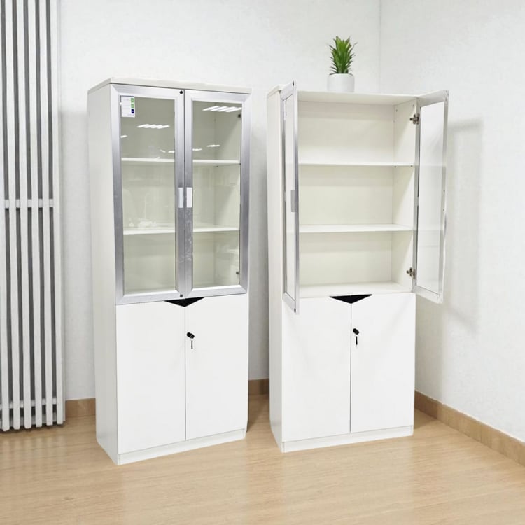 دولاب مكتبي 2 باب أبيض مقاس 200×80×40 سم – ارتيفنود مناسب للمكاتب والشركات
