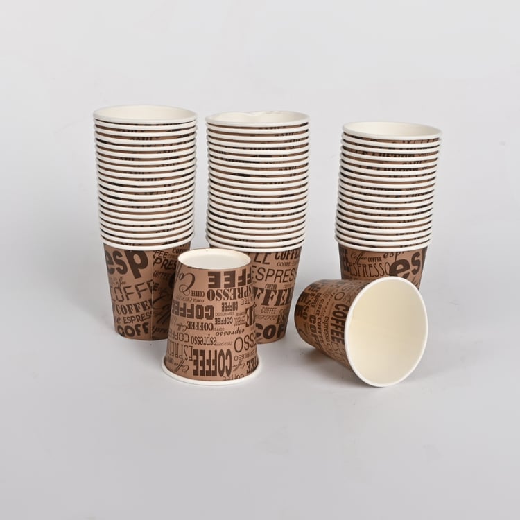 كاسات ورقية 60 حبة بسعة 7 أونص لون بني  – مثالية للحفلات والمناسبات مرة واحدة