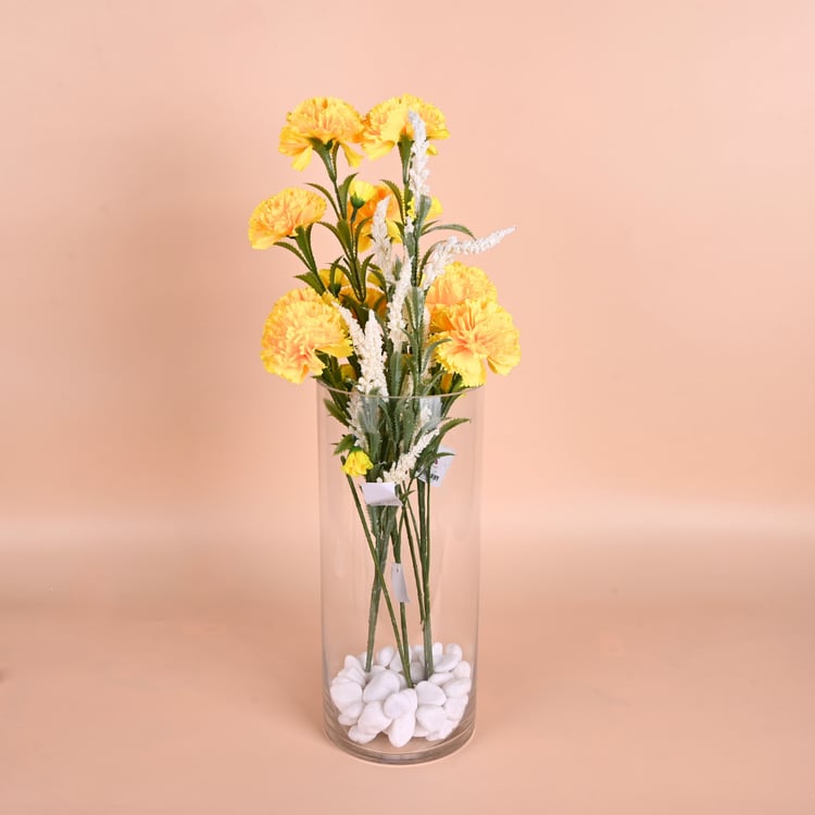 فازة زجاج شفاف اسطواني