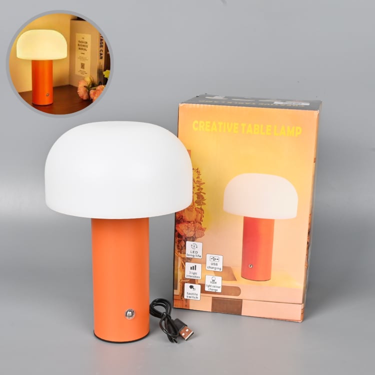 اباجورة LED نصف بيضاوية أنيقة لون احمر– إضاءة جانبية مودرن لغرف النوم والطاولات والديكور الداخلي