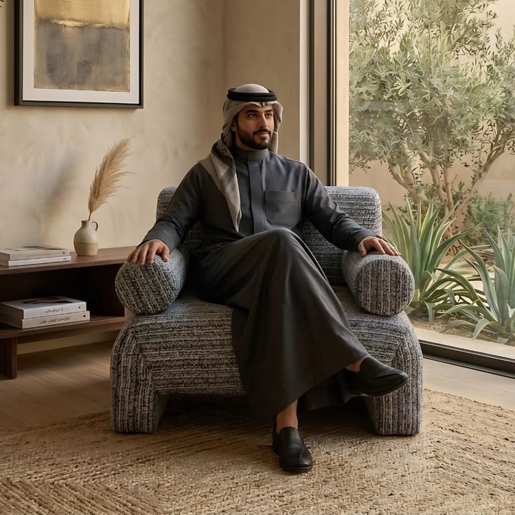 كرسي كنب مفرد لون رمادي مع اسود – كرسي كاليكس مريح بتصميم راقي وعصري لغرف المعيشة والاسترخاء واستقبال الضيوف