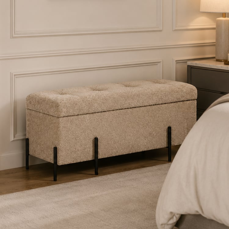 صندوق تخزين دروفا بوكليه 90×40×38 سم لون بني – صندوق تنظيم متعدد الاستخدامات بتصميم مودرن لغرف النوم والمعيشة والمداخل
