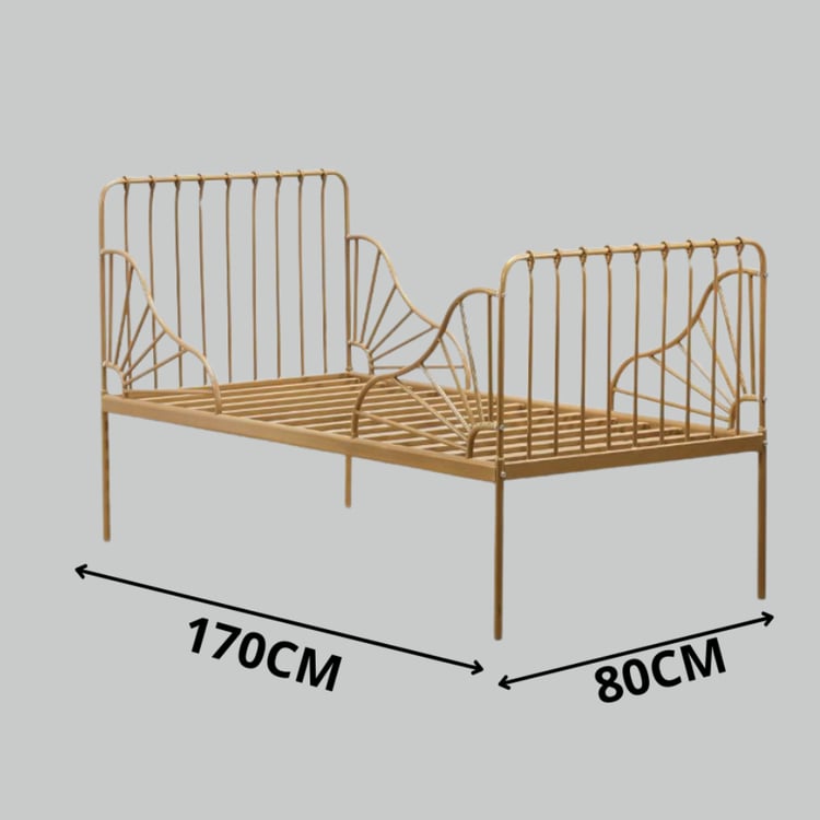 سرير حديد مفرد أركتال 80×170 سم لون ذهبي – تصميم عصري أنيق هيكل معدني متين مقاوم للصدأ، مثالي لغرف النوم الصغيرة وغرف الأطفال والشباب