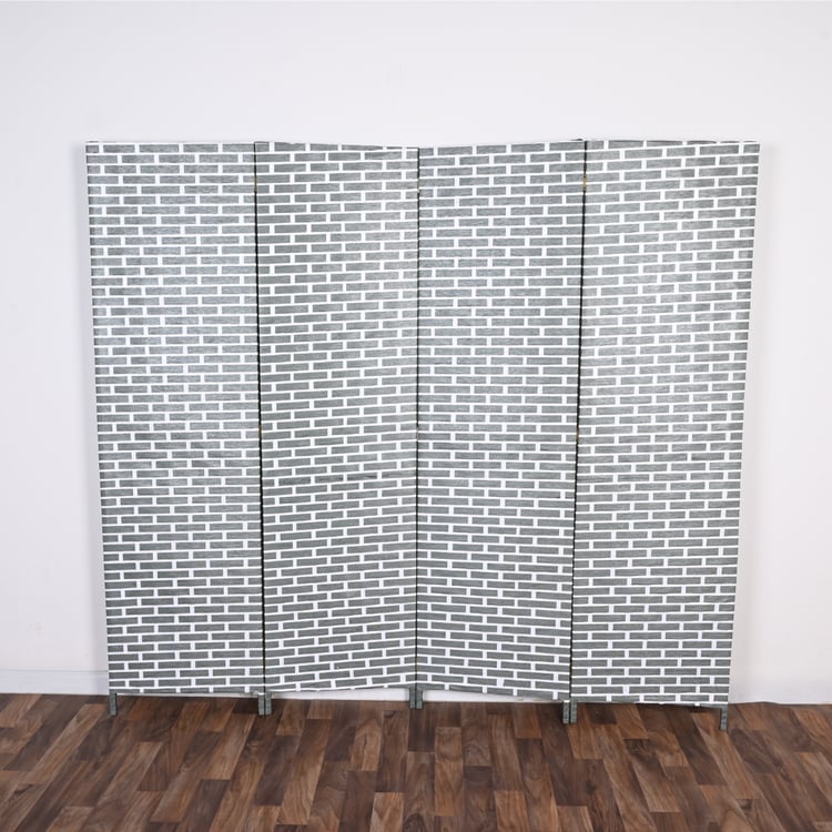 بارتيشن خوص180×200 سم 4 درف لون رمادي - ليارا حاجز لتقسيم الغرف