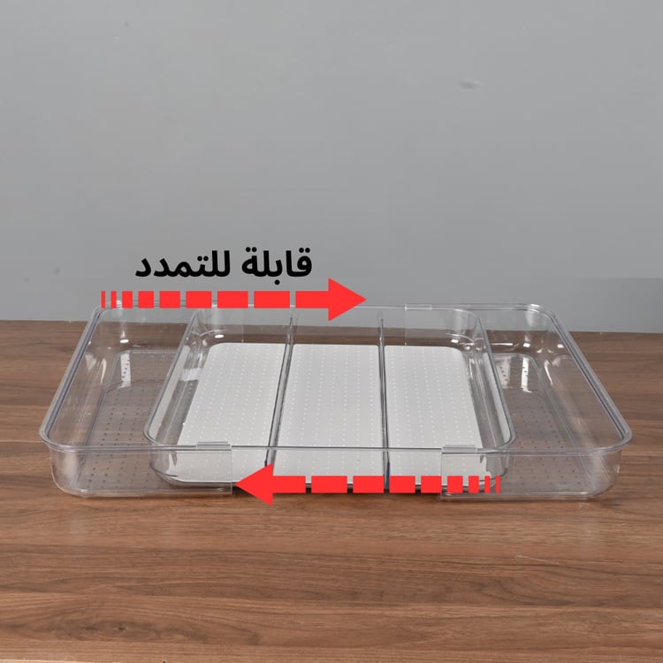 منظم ملاعق أكريليك شفاف قابل للتعديل – مقسم أدوات المطبخ بتصميم انيق 