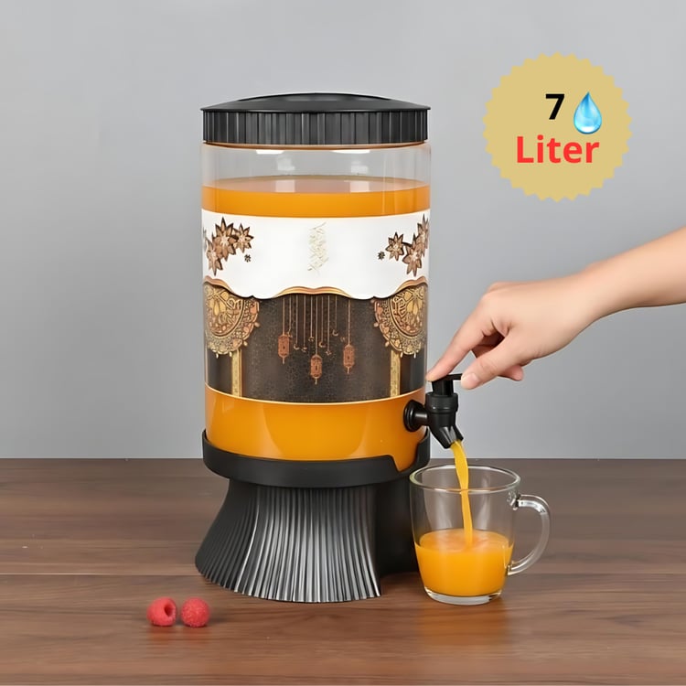 جيك بلاستيك 7.5 لتر مع استاند وبزبوز لون شفاف مع اسود – جيك رمضاني بتصميم أنيق