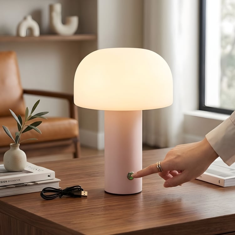 اباجورة LED نصف بيضاوية أنيقة لون ابيض– إضاءة جانبية مودرن لغرف النوم والطاولات والديكور الداخلي