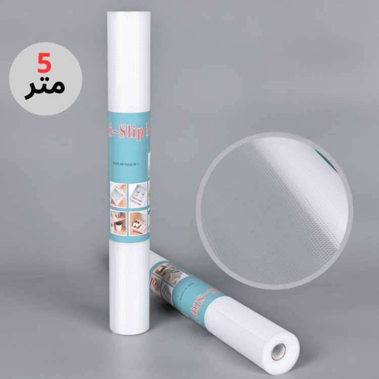 رول بطانة أدراج وخزائن مطبخ 5 متر – شفافة و غير لاصقة و مقاومة للماء ومضادة للانزلاق للثلاجة والحمام والمطبخ