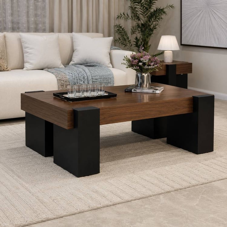 طاولة قهوة فيزارا مودرن مستطيلة 120 × 75 × 51 سم خشبية – طاولة وسط بتصميم عصري فاخر متعددة الاستخدامات لغرفة المعيشة والضيافة والاستقبال والديكور المنزلي