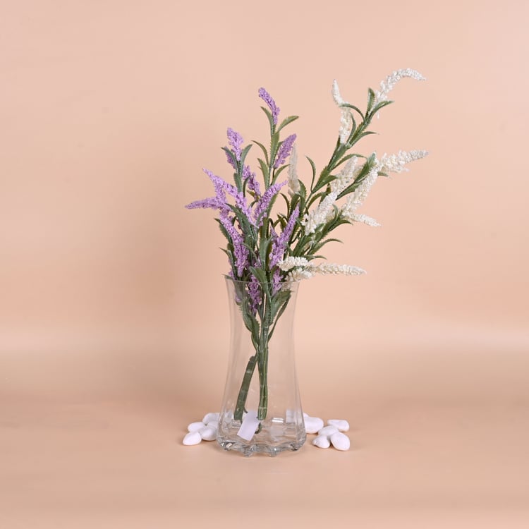فازة زجاج شفاف اسطواني