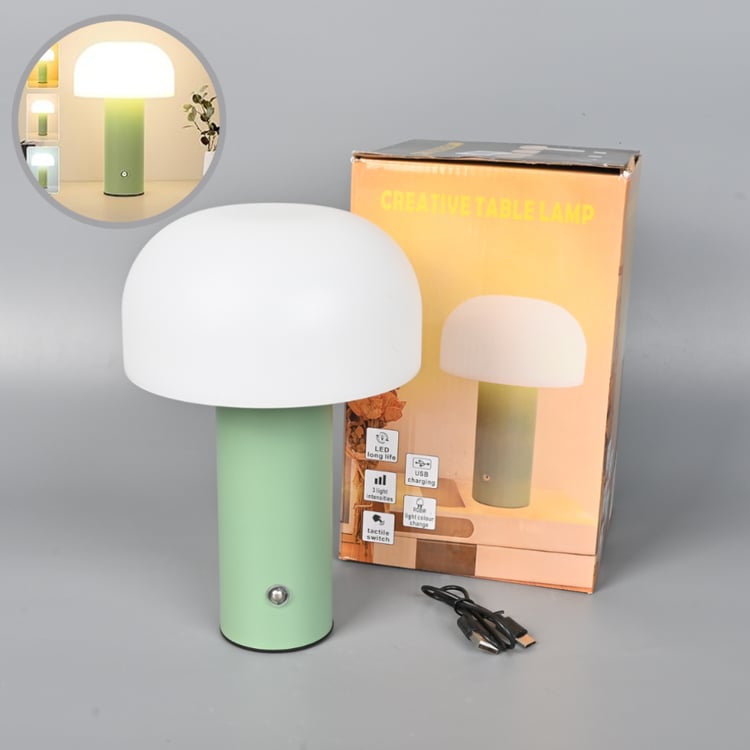 اباجورة LED نصف بيضاوية أنيقة لون اخضر– إضاءة جانبية مودرن لغرف النوم والطاولات والديكور الداخلي