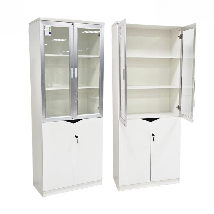 دولاب مكتبي 2 باب أبيض مقاس 200×80×40 سم – ارتيفنود مناسب للمكاتب والشركات