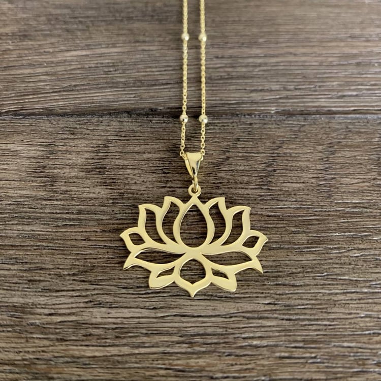متجر الحلي - قلادة زهرة اللوتس، ذهبي Trinkets boutique - Lotus flower