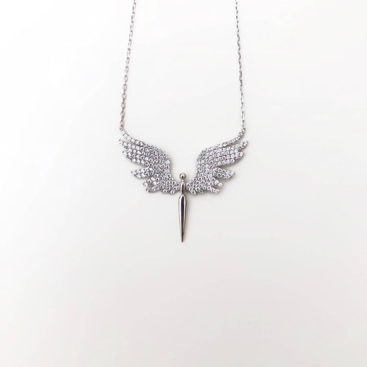 متجر الحلي - سلسلة الملاك، فضيTrinkets boutique - The angel necklace,
