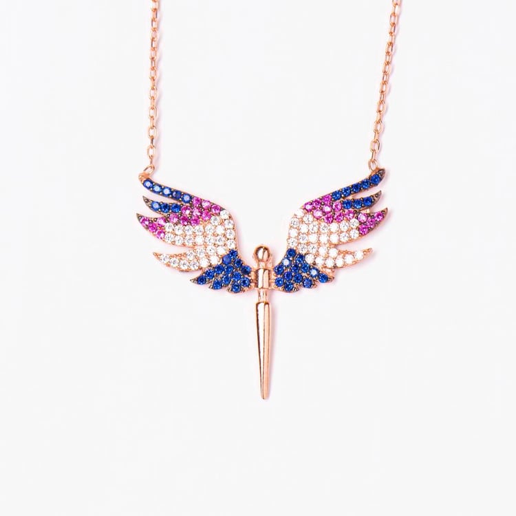 متجر الحلي - سلسلة الملاك ، ملونTrinkets boutique -The angel necklace