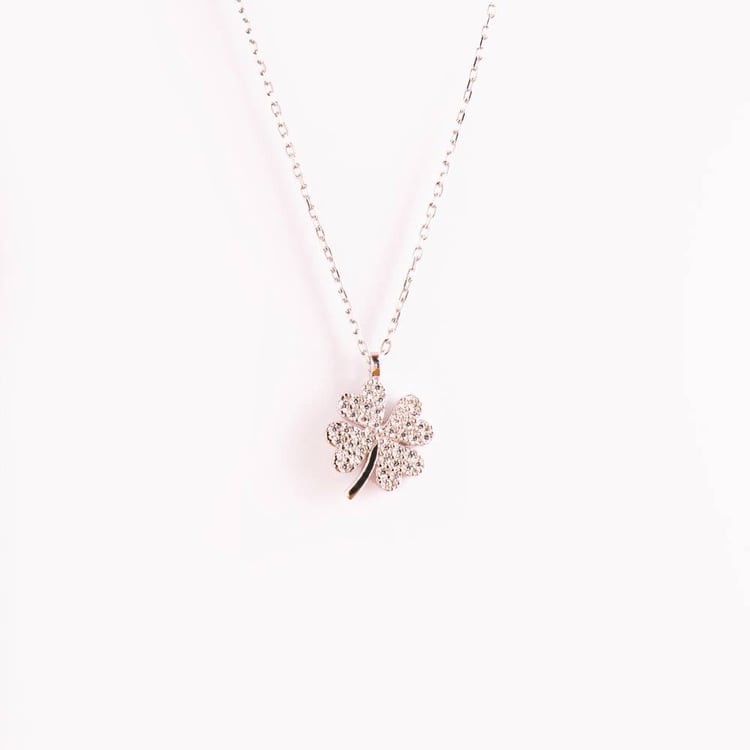 متجر الحلي - سلسلة الوردة، فضيTrinkets boutique - The flower necklace,