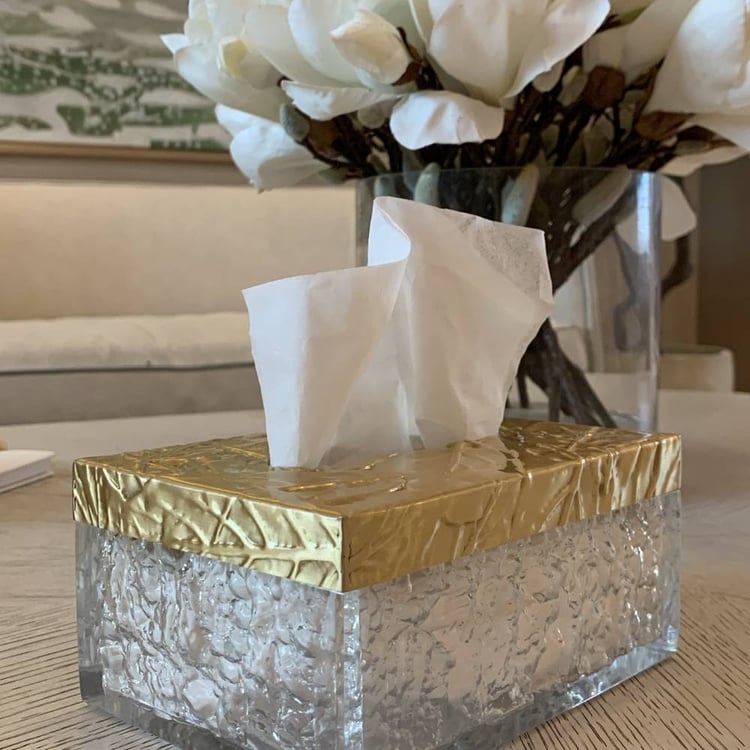 بوكس مناديل من كريستال نحاسي