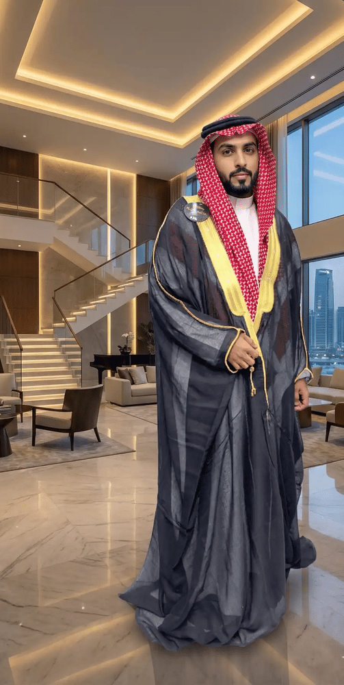 مشلح رجالي رسمي أسود ذهبي مناسب للمناسبات