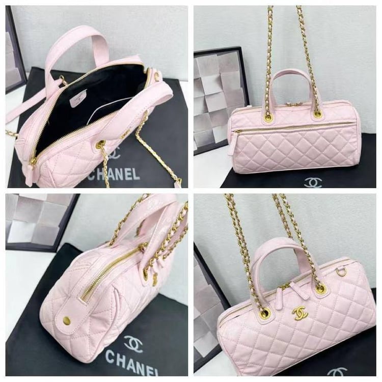 حقيبة يد Chanel سوداء مبطنة بتصميم فخم