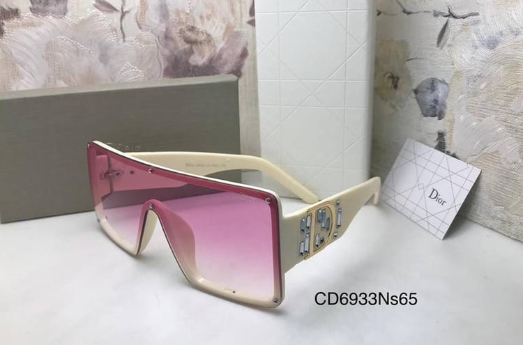 نظارات شمسية ديور باطار دائري ذهبي