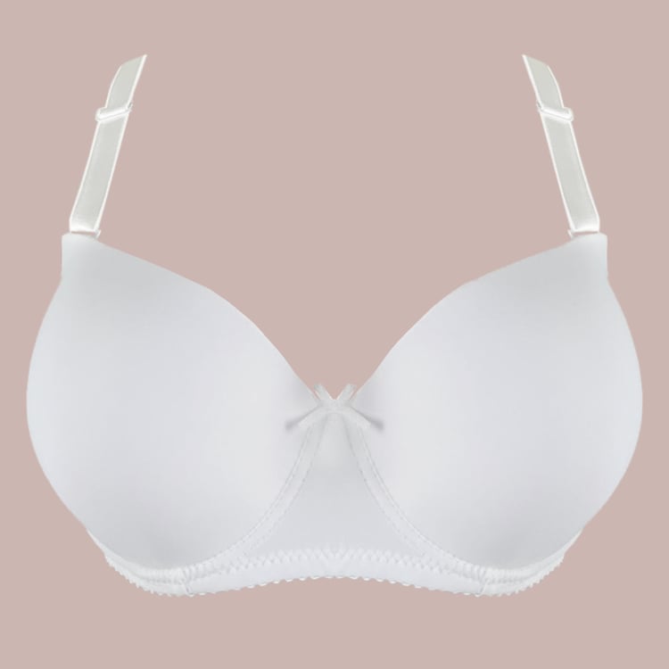 3305 white half-padded bra - with extra clear straps for occasions