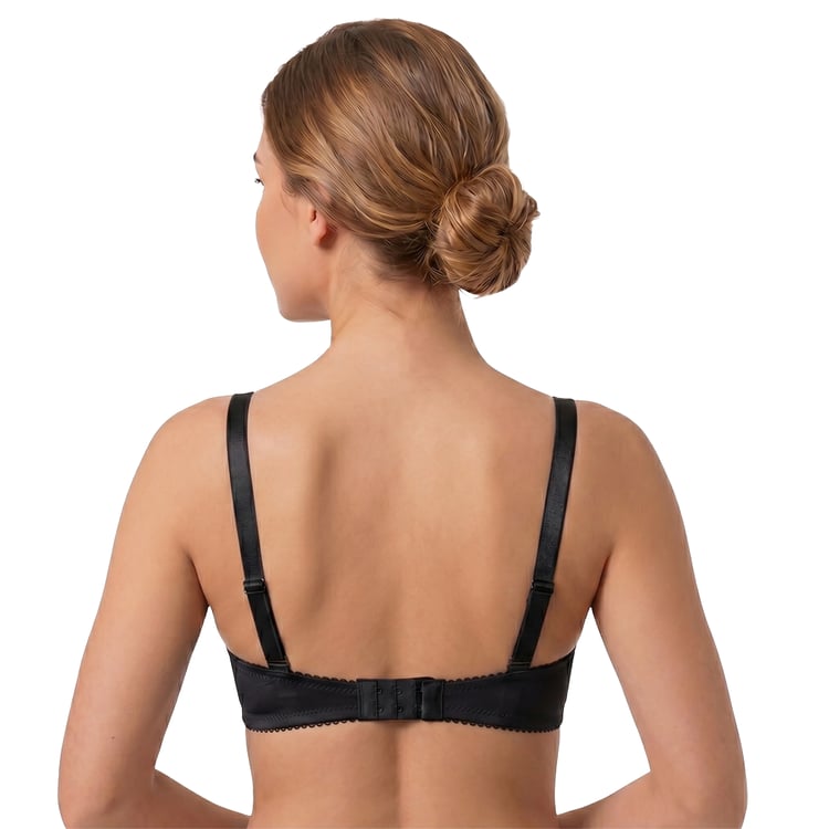 3305 black half-padded bra - with extra clear straps for occasions