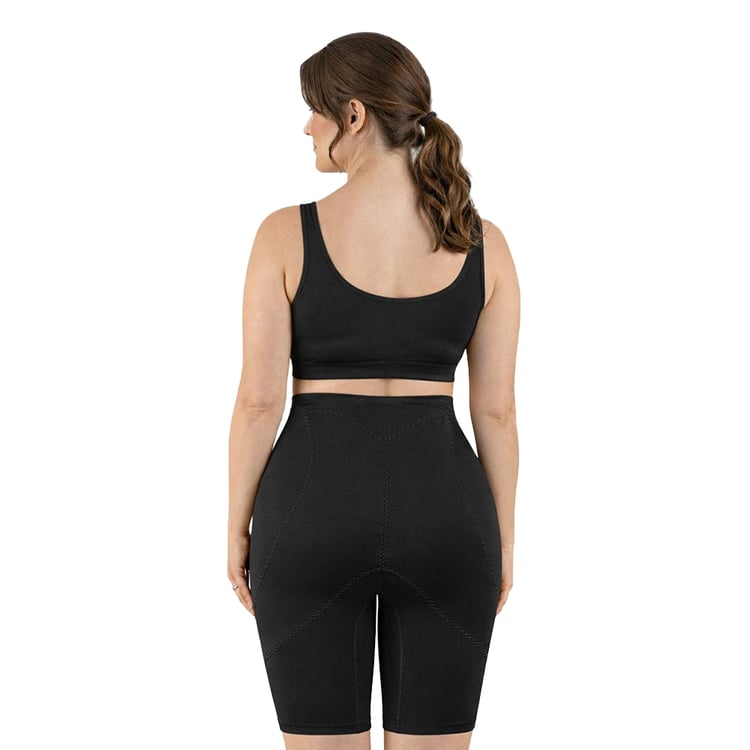 Los L4066 short corset black lace - full shaping, silicone grip, plus sizes