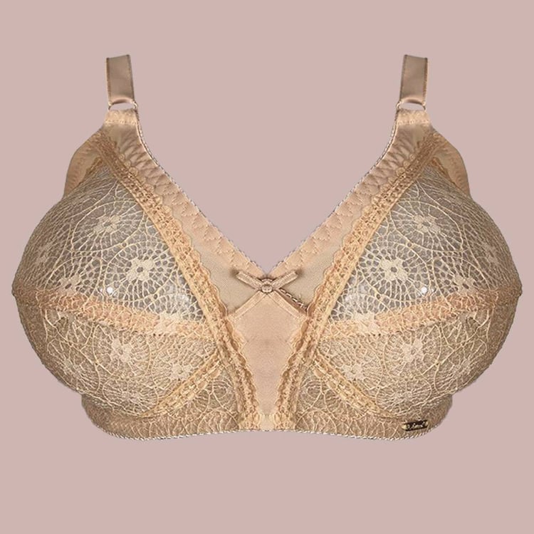 Classic bra 1109 cup D beige - wireless, half-padded, for plus sizes