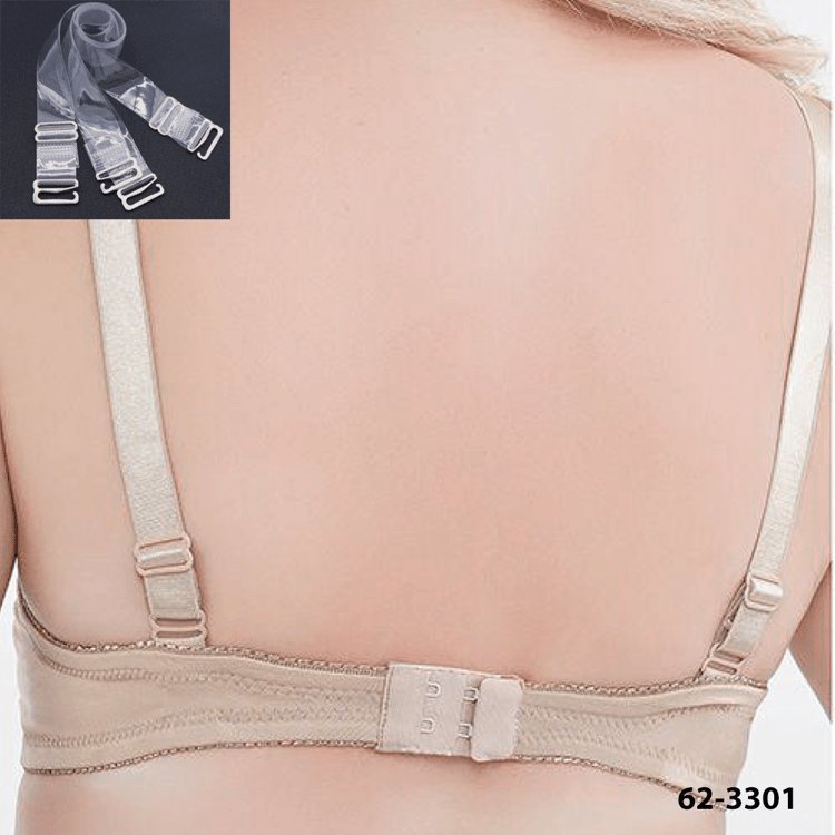 3301 beige push-up bra - with extra clear straps for occasions