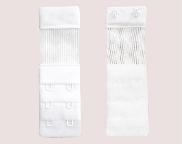 White bra back extender 200 - 2 hooks to increase size