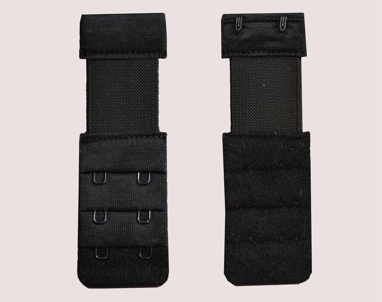Black bra back extender 200 - 2 hooks to increase size