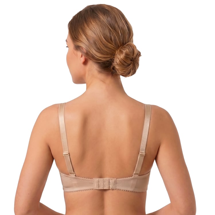 3305 beige half-padded bra - with extra clear straps for occasions