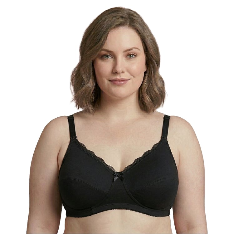 Bra 4280 94% cotton black - wireless, comfortable for daily use