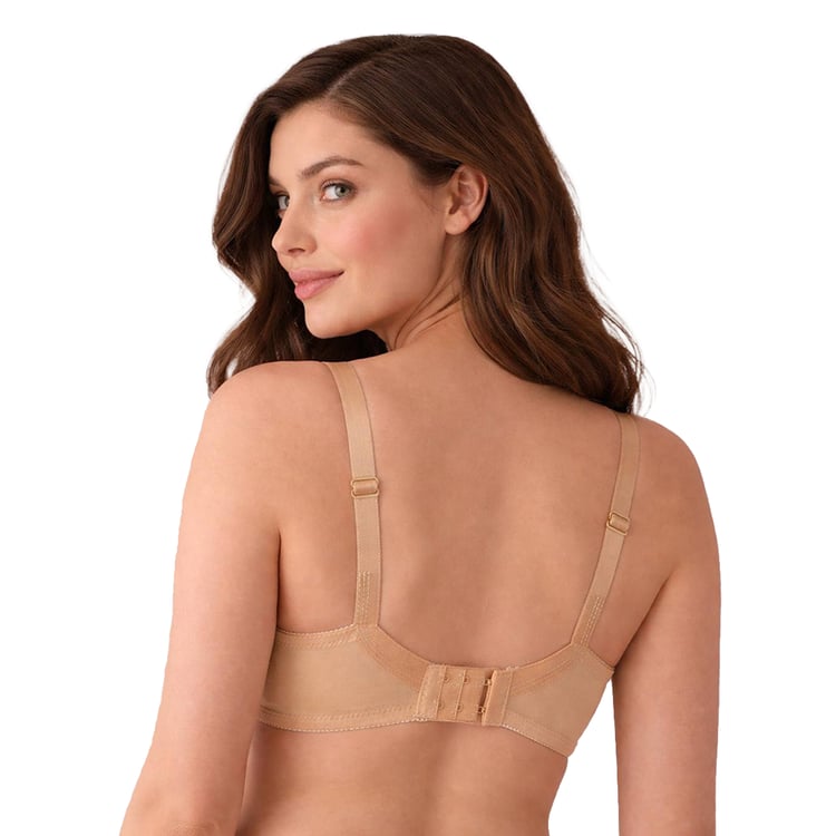 Asseel 109 Cup E beige lace bra - wireless, full coverage, plus size