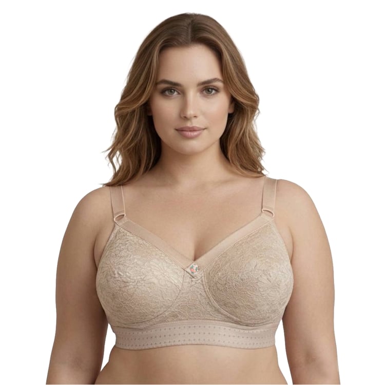 LOS 806 Lace Bra with Wide Elastic Band - Beige - LOS Sizes