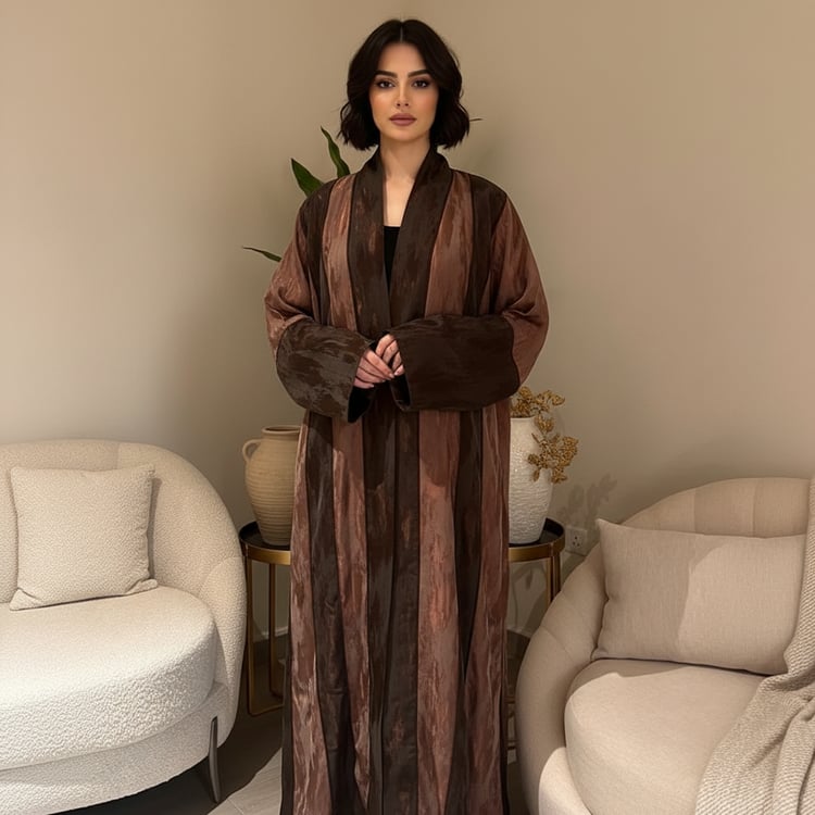 عباية ملكية بتدرجات اللون البني