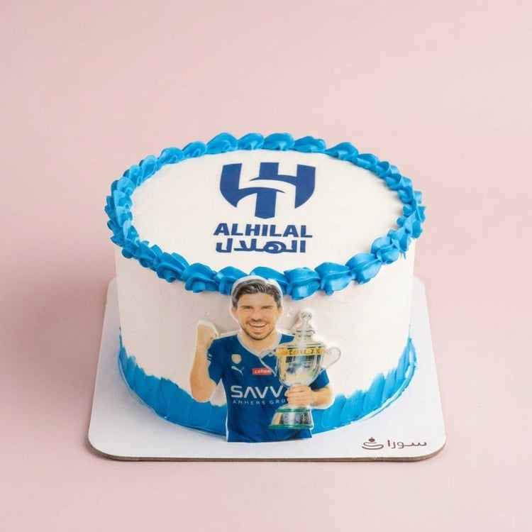 كيكة الهلال كأس روشن من سورا كيك بألوان النادي
