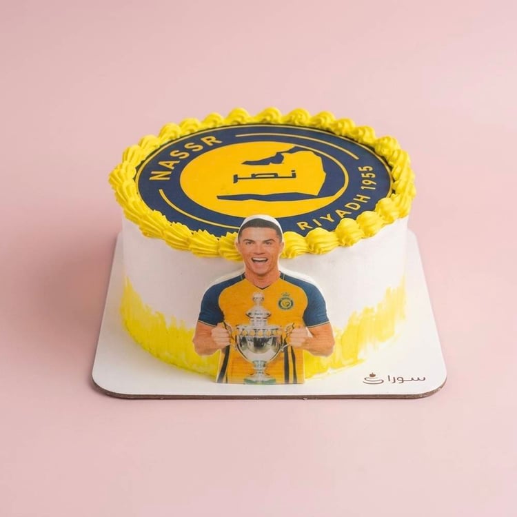 كيكة النصر بطل دوري روشن من سورا كيك بألوان النادي