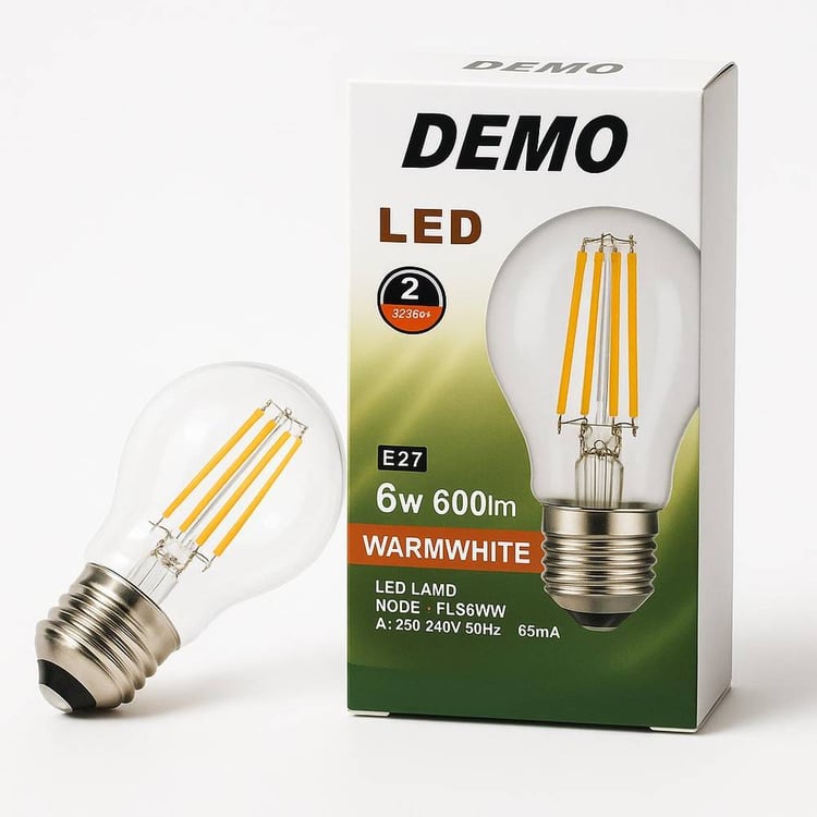 لمبة LED فيلامنت DEMO – قدرة 6 واط – إضاءة دافئة